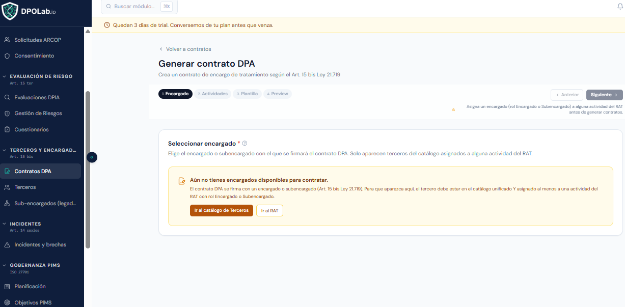 Formulario para generar el contrato DPA